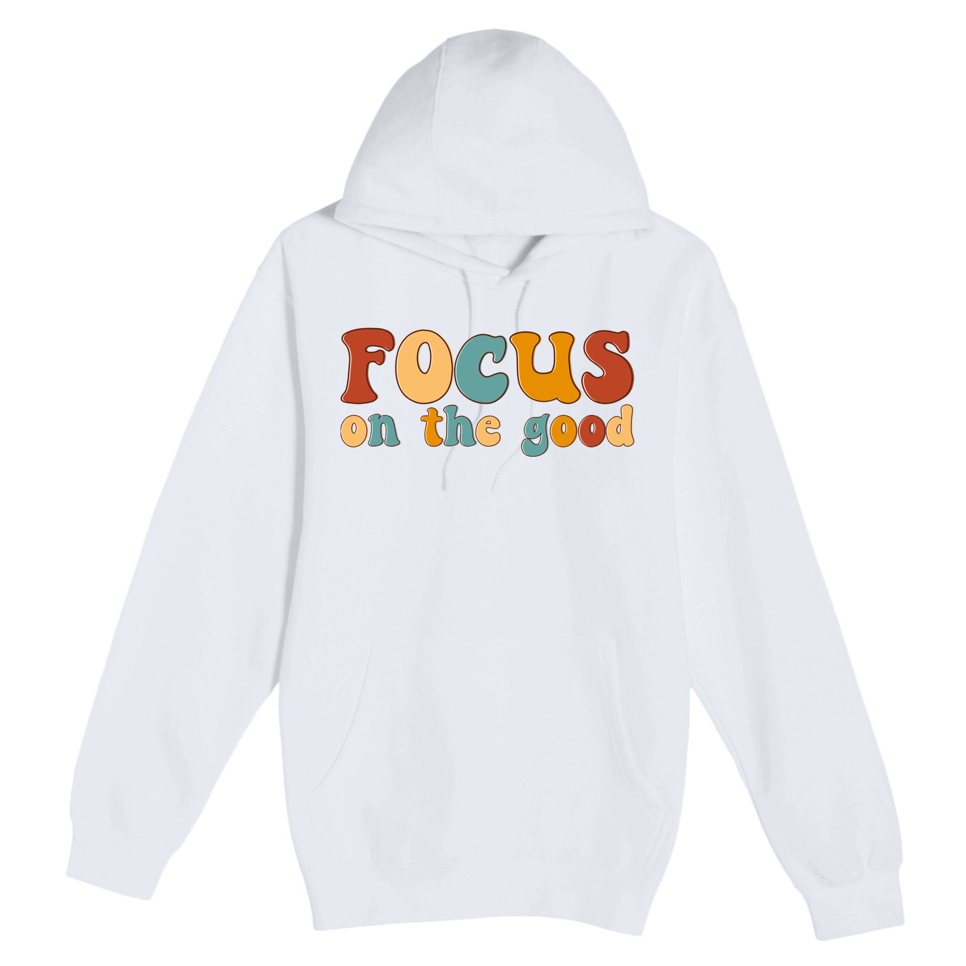Focus On The Good Retro Quote Premium Pullover Hoodie