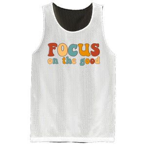 Focus On The Good Retro Quote Mesh Reversible Basketball Jersey Tank