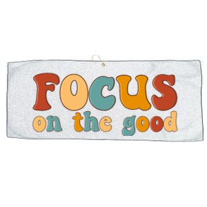 Focus On The Good Retro Quote Large Microfiber Waffle Golf Towel