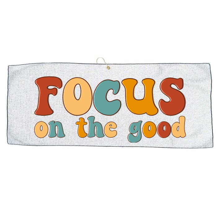 Focus On The Good Retro Quote Large Microfiber Waffle Golf Towel