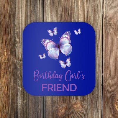 Friend Of The Birthday Butterfly Family 1st Birthday Gift Coaster