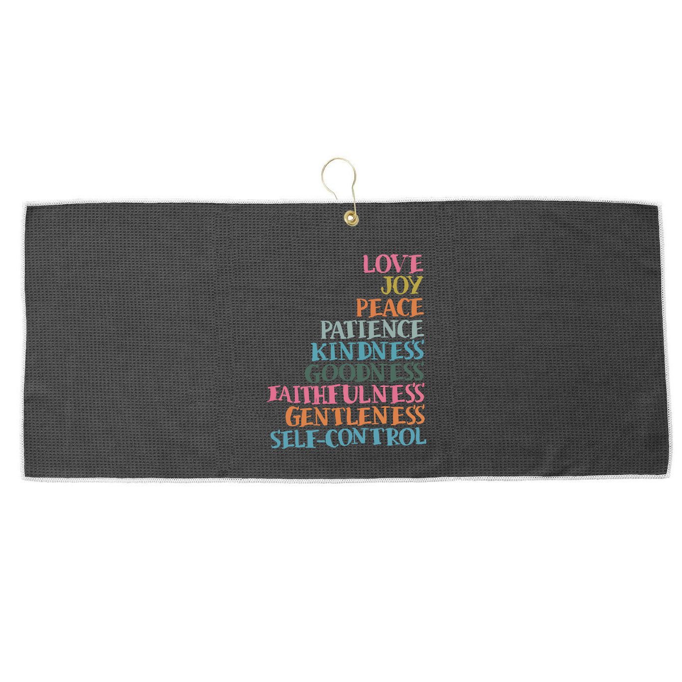 Fruits Of The Spirit Large Microfiber Waffle Golf Towel