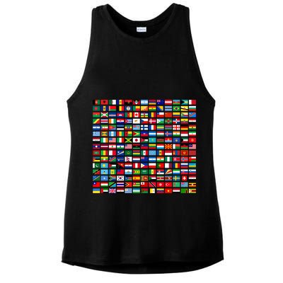 Flags Of The Countries Of The World Graphic Cool Designs Meaningful Gift Ladies PosiCharge Tri-Blend Wicking Tank