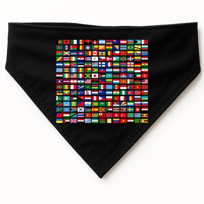 Flags Of The Countries Of The World Graphic Cool Designs Meaningful Gift USA-Made Doggie Bandana