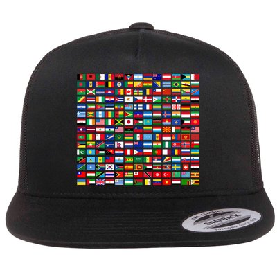 Flags Of The Countries Of The World Graphic Cool Designs Meaningful Gift Flatbill Hat