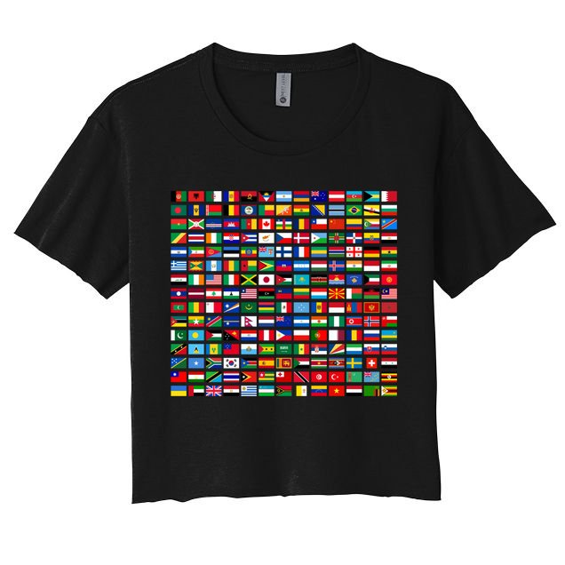 Flags Of The Countries Of The World Graphic Cool Designs Meaningful Gift Crop Top