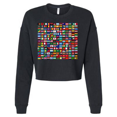Flags Of The Countries Of The World Graphic Cool Designs Meaningful Gift Cropped Pullover Crew