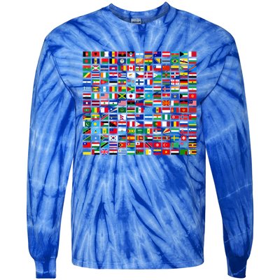 Flags Of The Countries Of The World Graphic Cool Designs Meaningful Gift Tie-Dye Long Sleeve Shirt