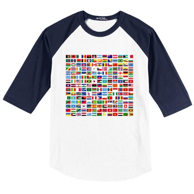 Flags Of The Countries Of The World Graphic Cool Designs Meaningful Gift Baseball Sleeve Shirt