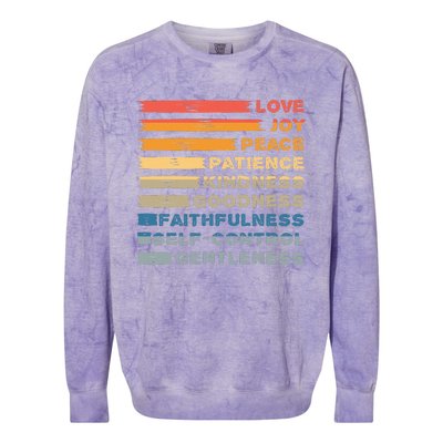 Fruit Of The Spirit Christian Bible Verse Love Joy Peace Colorblast Crewneck Sweatshirt