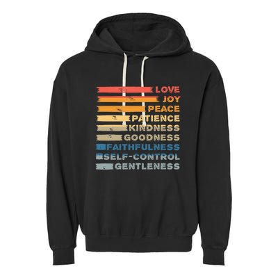 Fruit Of The Spirit Christian Bible Verse Love Joy Peace Garment-Dyed Fleece Hoodie