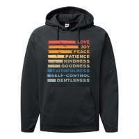 Fruit Of The Spirit Christian Bible Verse Love Joy Peace Performance Fleece Hoodie