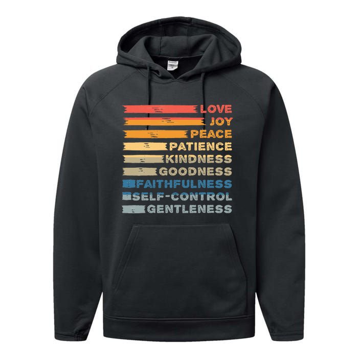 Fruit Of The Spirit Christian Bible Verse Love Joy Peace Performance Fleece Hoodie