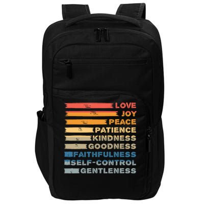 Fruit Of The Spirit Christian Bible Verse Love Joy Peace Impact Tech Backpack