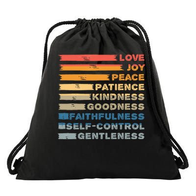 Fruit Of The Spirit Christian Bible Verse Love Joy Peace Drawstring Bag