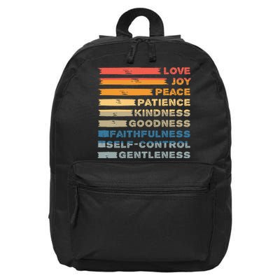 Fruit Of The Spirit Christian Bible Verse Love Joy Peace 16 in Basic Backpack