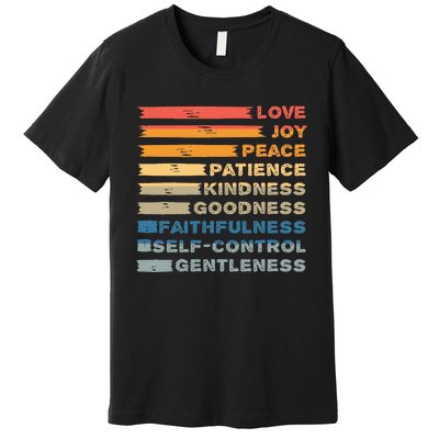 Fruit Of The Spirit Christian Bible Verse Love Joy Peace Premium T-Shirt