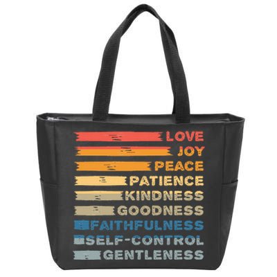 Fruit Of The Spirit Christian Bible Verse Love Joy Peace Zip Tote Bag