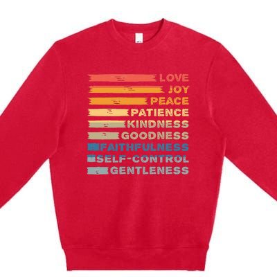 Fruit Of The Spirit Christian Bible Verse Love Joy Peace Premium Crewneck Sweatshirt