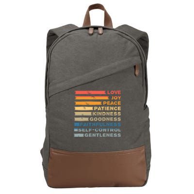 Fruit Of The Spirit Christian Bible Verse Love Joy Peace Cotton Canvas Backpack