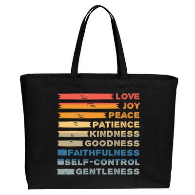 Fruit Of The Spirit Christian Bible Verse Love Joy Peace Cotton Canvas Jumbo Tote