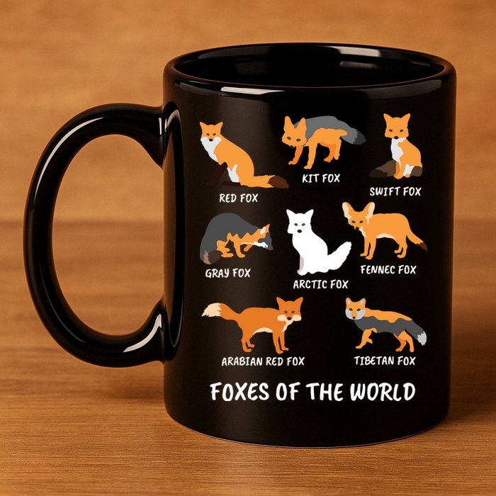 Foxes Of The World Fox Lover 11oz C Handle Ceramic Mug
