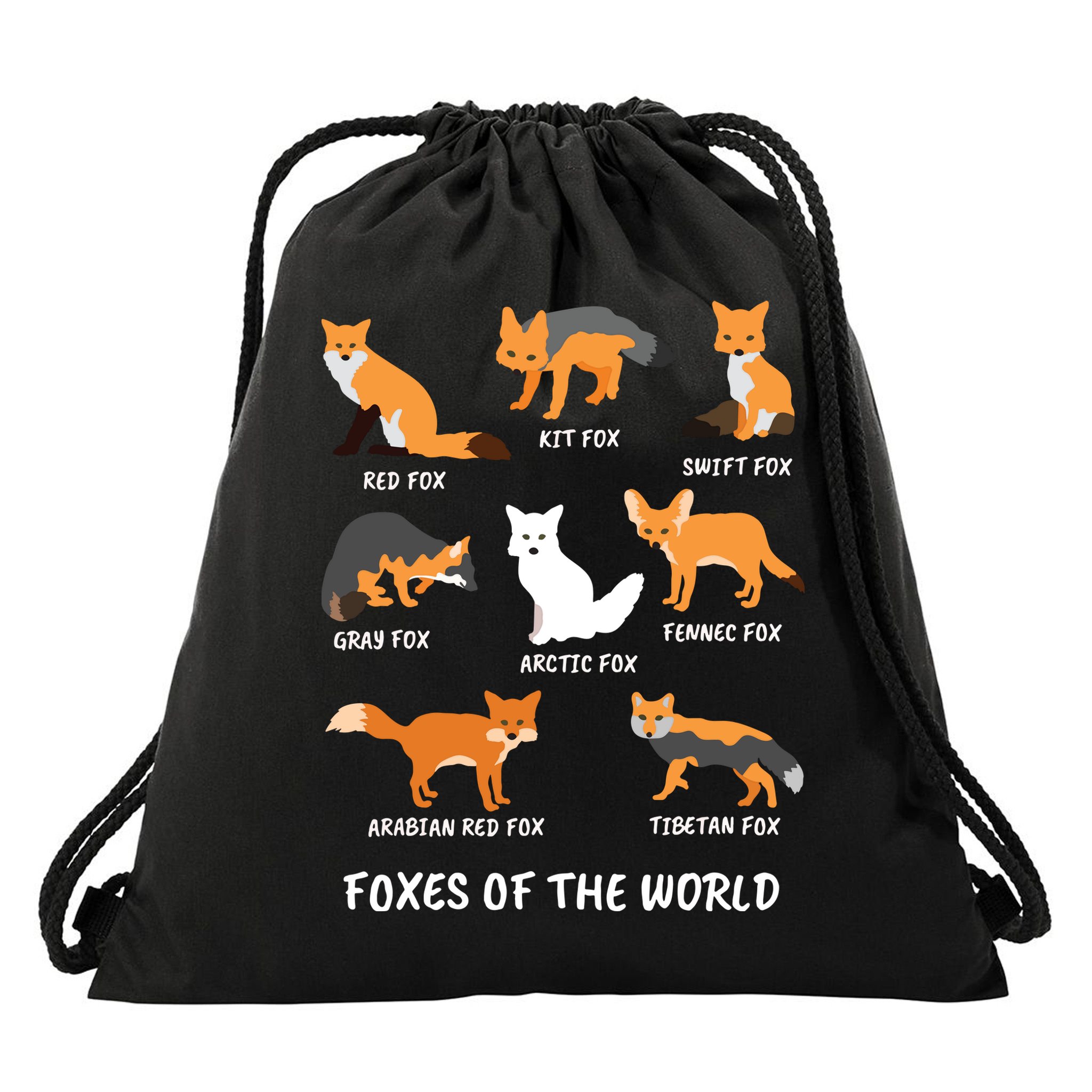 Foxes Of The World Fox Lover Drawstring Bag
