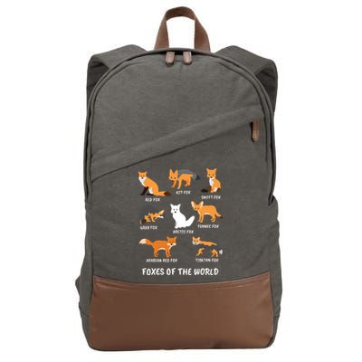 Foxes Of The World Fox Lover Cotton Canvas Backpack