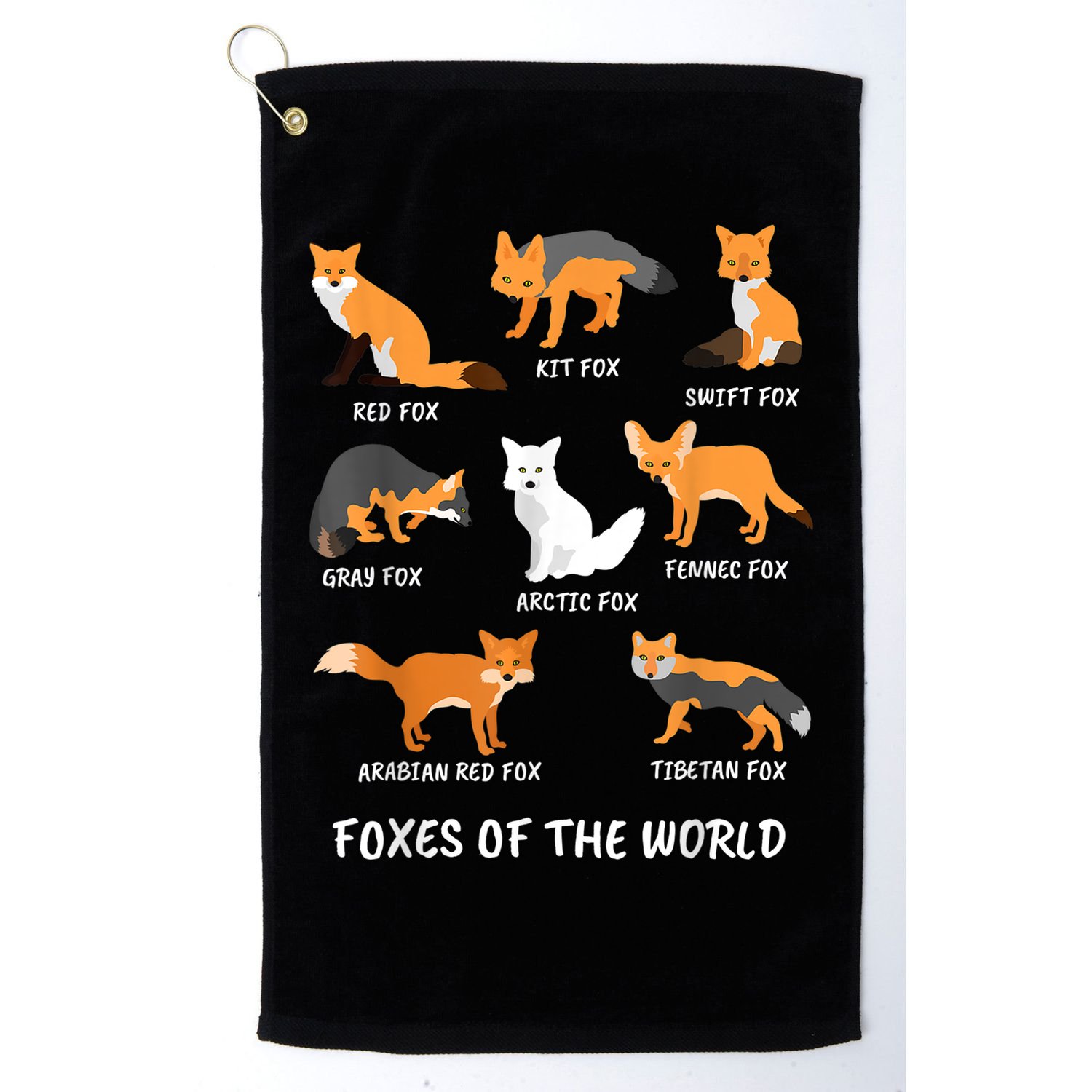 Foxes Of The World Fox Lover Gift Golf Towel