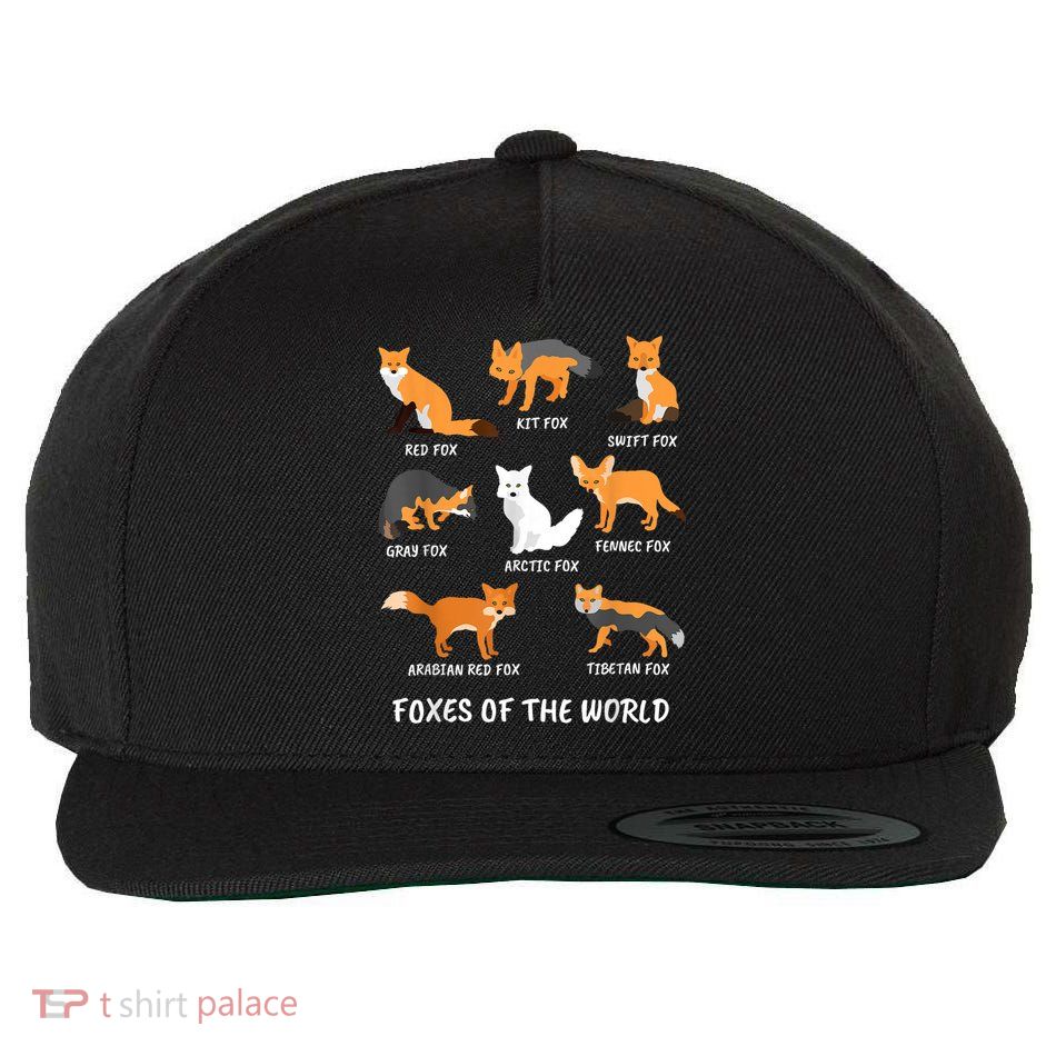 Foxes Of The World Fox Lover Gift Wool Snapback Cap