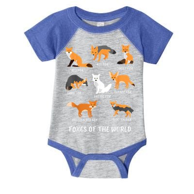 Foxes Of The World Fox Lover Gift Infant Baby Jersey Bodysuit