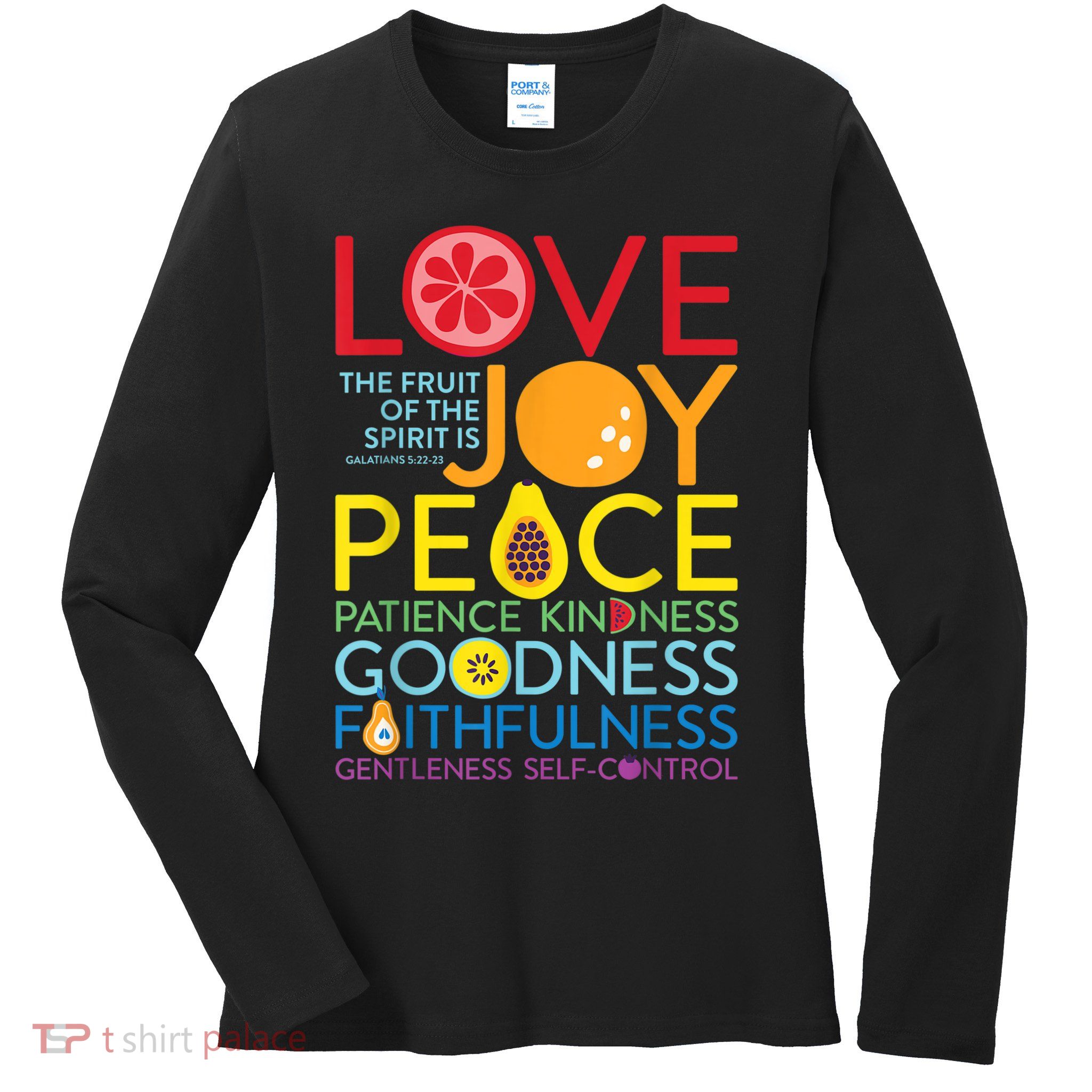 Fruit Of The Spirit Galatians Ladies Long Sleeve Shirt