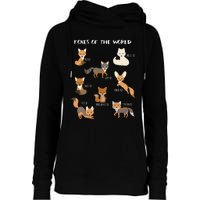 Foxes Of The World Funny Fox Animals Educational Womens Funnel Neck Pullover Hood