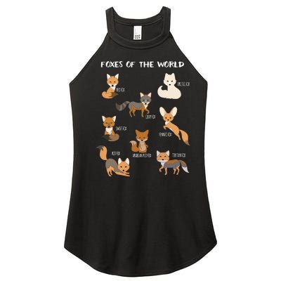 Foxes Of The World Funny Fox Animals Educational Women’s Perfect Tri Rocker Tank