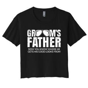 Father Of The Groom Wedding Costume GroomS Father Women's Crop Top Tee