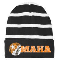 Fan Of Tennessee In Baseball Going To Omaha Striped Beanie with Solid Band