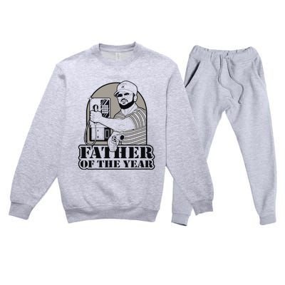 Father Of The Year Gary Plauche Fathers Day Vintage Premium Crewneck Sweatsuit Set