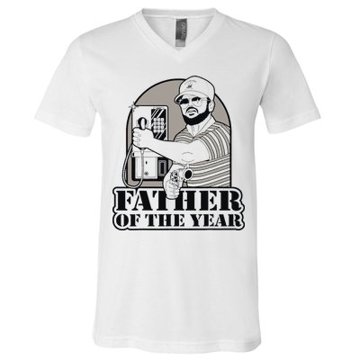 Father Of The Year Gary Plauche Fathers Day Vintage V-Neck T-Shirt