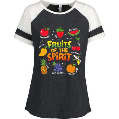 Fruit Of The Spirit Fruit Colorful Summer Vacation Enza Ladies Jersey Colorblock Tee