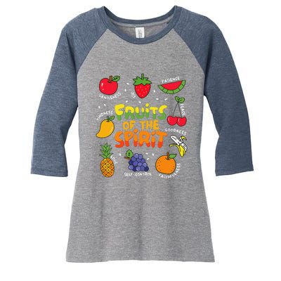 Fruit Of The Spirit Fruit Colorful Summer Vacation Women's Tri-Blend 3/4-Sleeve Raglan Shirt