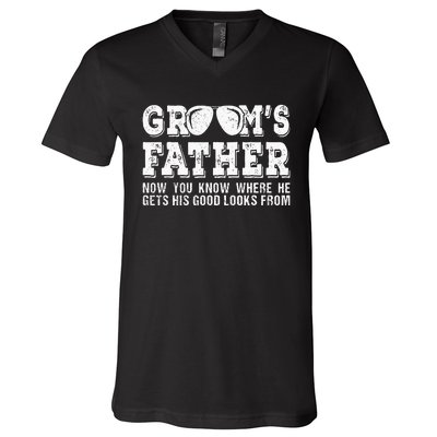 Father Of The Groom Wedding Costume Grooms Father V-Neck T-Shirt