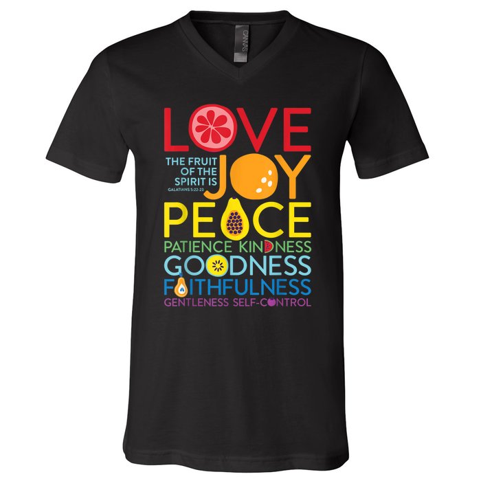 Fruit Of The Spirit Galatians V-Neck T-Shirt