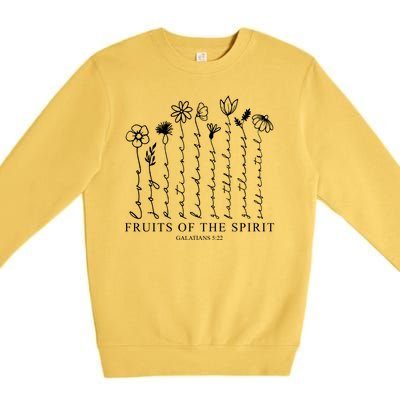 Fruits Of The Spirit Christian Floral Premium Crewneck Sweatshirt