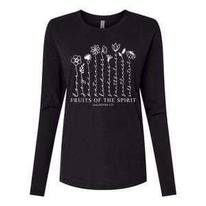 Fruits Of The Spirit Christian Floral Womens Cotton Relaxed Long Sleeve T-Shirt