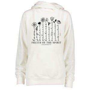 Fruits Of The Spirit Christian Floral Womens Funnel Neck Pullover Hood