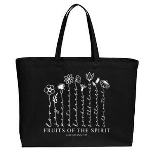 Fruits Of The Spirit Christian Floral Cotton Canvas Jumbo Tote