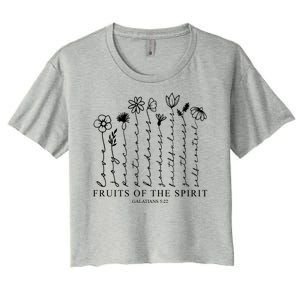 Fruits Of The Spirit Christian Floral Women's Crop Top Tee