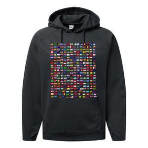 Flags Of The Countries Of The World 287 Flag International Performance Fleece Hoodie