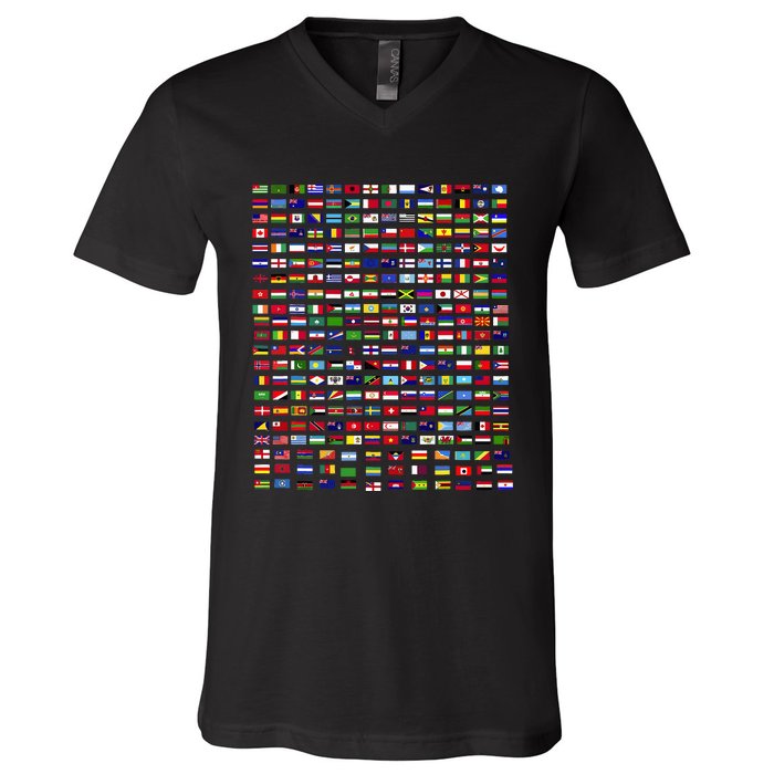 Flags Of The Countries Of The World 287 Flag International V-Neck T-Shirt