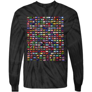 Flags Of The Countries Of The World 287 Flag International Tie-Dye Long Sleeve Shirt